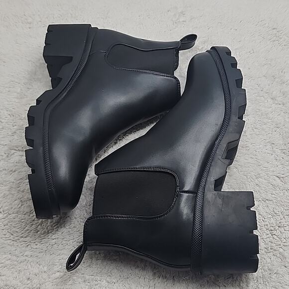 STEVE MADDEN STYLE HADLEE LUG SOLE ANKLE CHELSEA BLACK BOOTIE WOMEN'S 11 NWOB 😊 - Picture 12 of 16